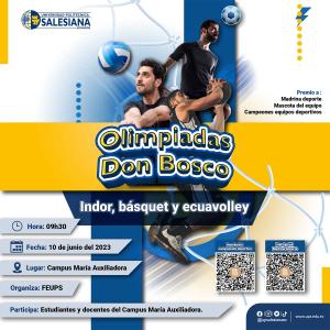 Afiche promocional de las Olimpiadas Don Bosco 2023